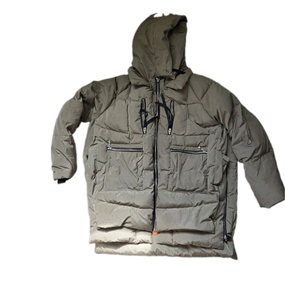 Orolay Womens 2XL Olive Green Down Puffer Jacket Hooded Sherpa Lined Winter Coat